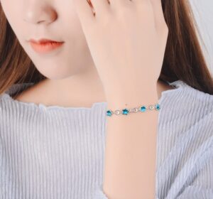 bracelet étoiles bleues en argent