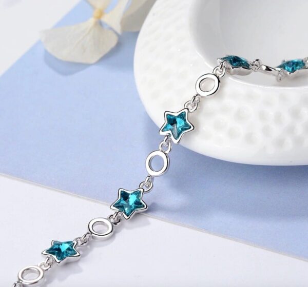 bracelet étoiles bleues en argent