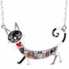 collier chat émaillé noir