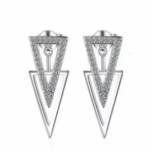 Boucles d’oreilles chic triangles entrecroisés sertis de cristaux