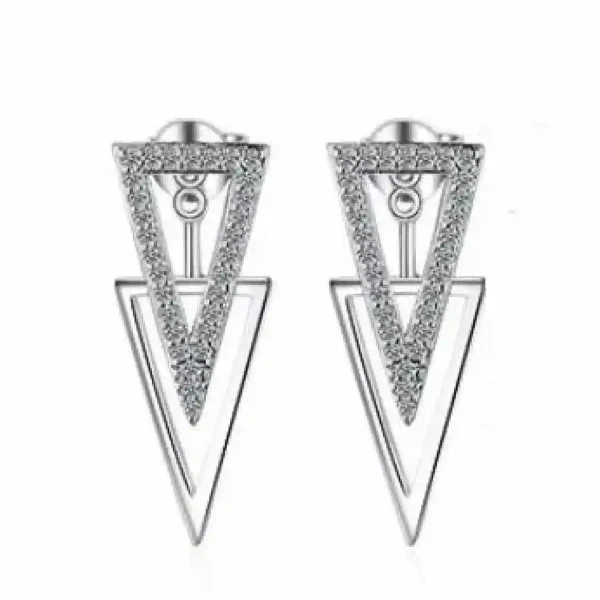 Boucles d’oreilles chic triangles entrecroisés sertis de cristaux Boucles d’oreilles chic triangles entrecroisés sertis de cristaux