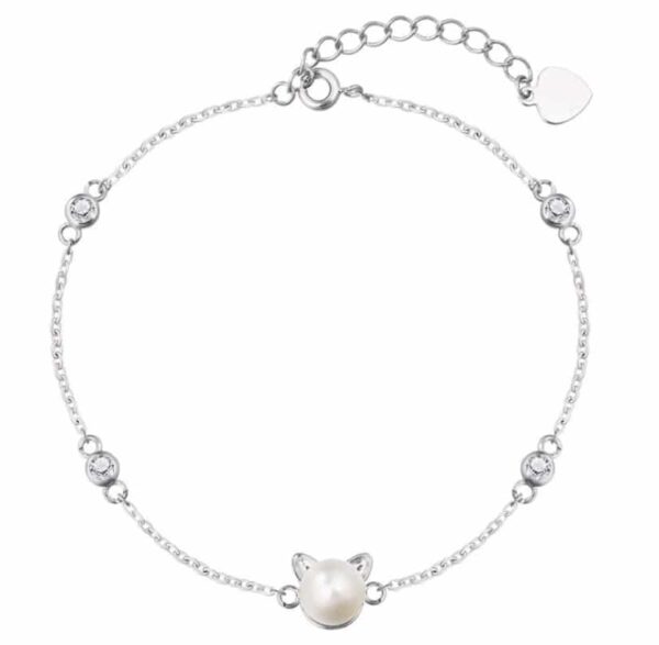 bracelet chat perle et cristaux
