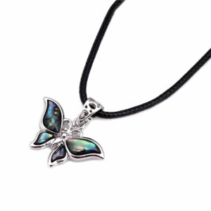 collier papillon coquille d'ormeau