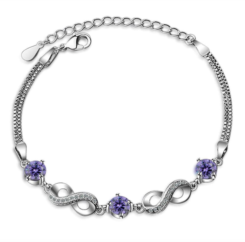 bracelet infini pas cher cristaux violets