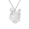 pendentif chat fille acier inoxydable argenté