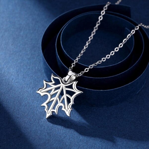 pendentif feuille d'érable argent 925 femme pas cher