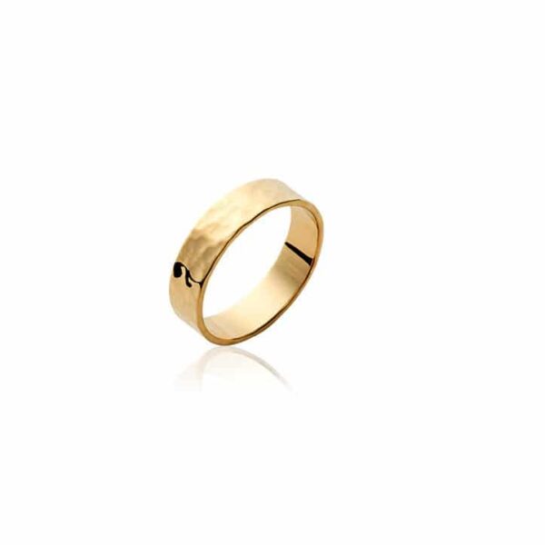 bague anneau martelé plaqué or femme