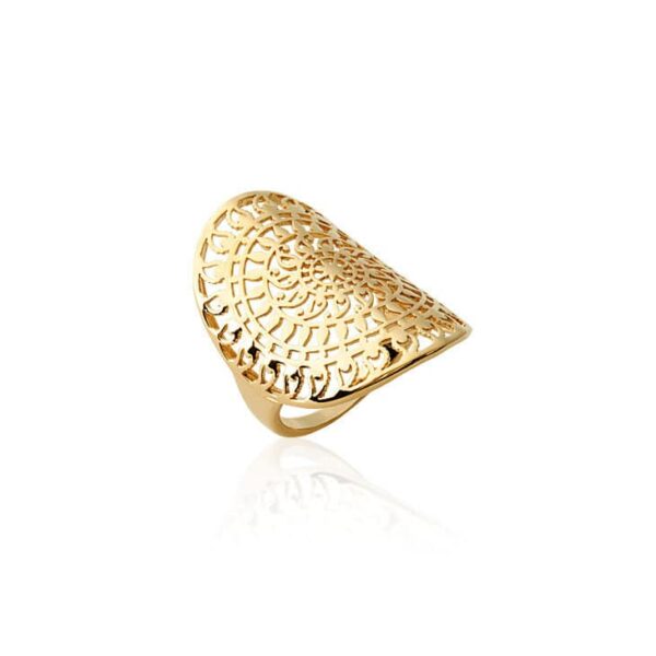 bague arabesques plaqué or femme