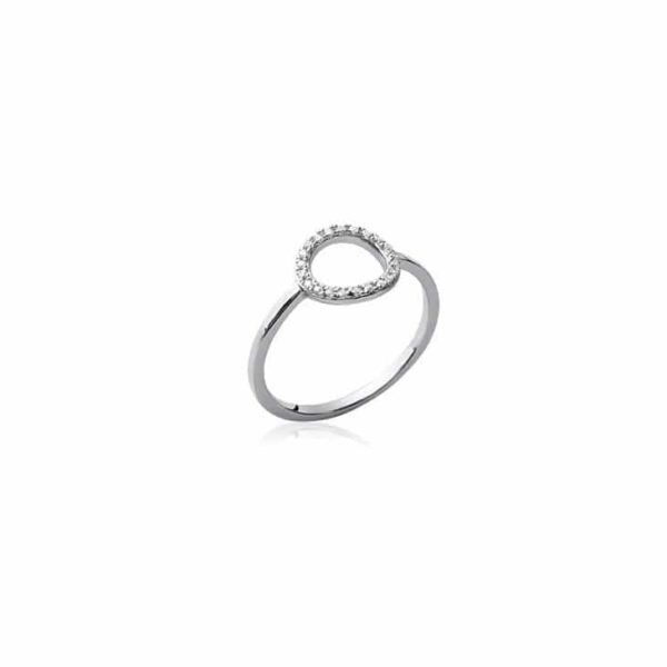 bague cercle serti argent rhodié femme