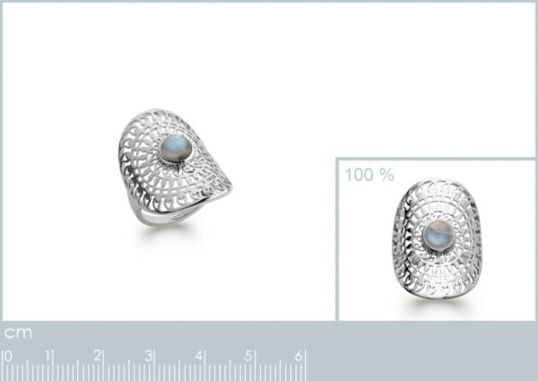 bague ethnique labradorite argent rhodié