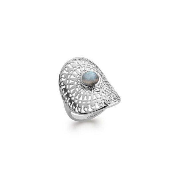 bague ethnique labradorite argent rhodié femme