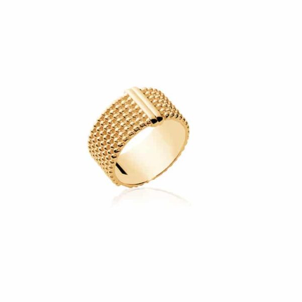 bague perlée plaqué or femme