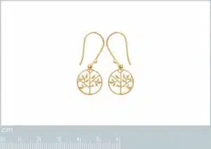 boucles d'oreilles arbre de vie plaqué or