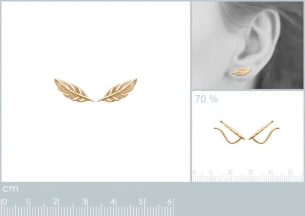 boucles d'oreilles plume plaqué or