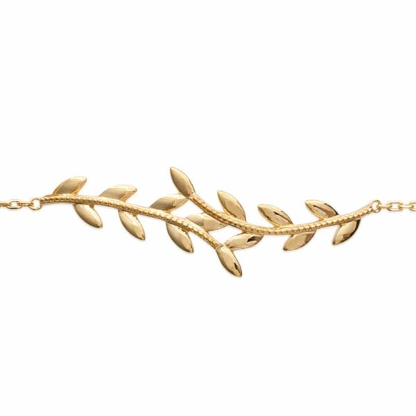 bracelet laurier femme plaqué or