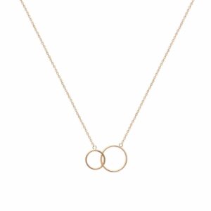 collier 2 cercles plaqué or femme