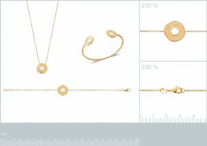 collier anneau plaqué or