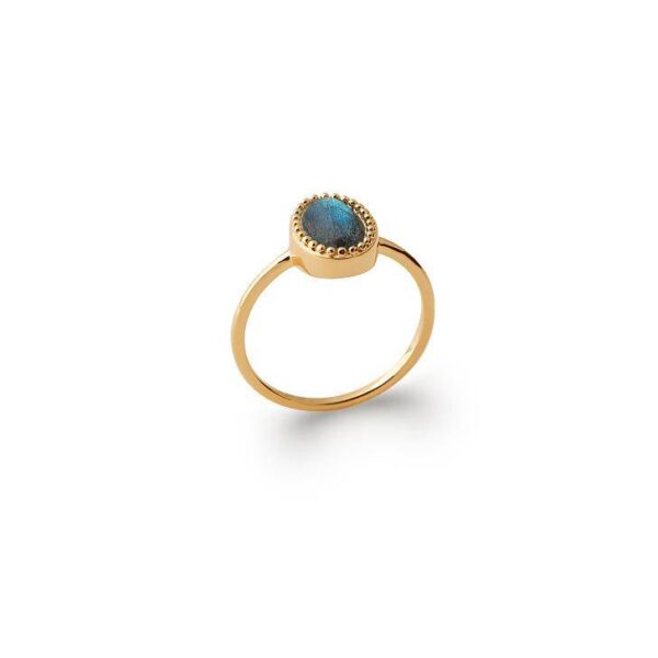 bague labradorite ovale plaqué or femme