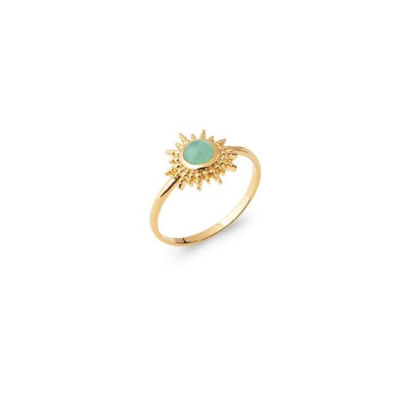bague soleil aventurine plaqué or femme