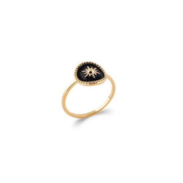 bague soleil sur émail plaqué or femme
