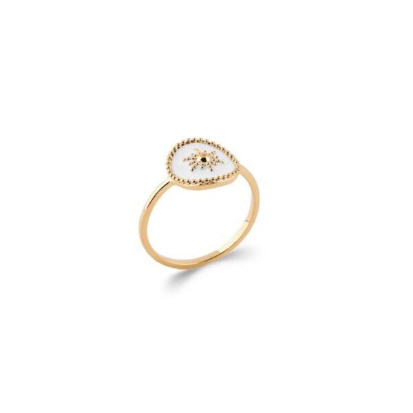 bague soleil sur émail plaqué or femme