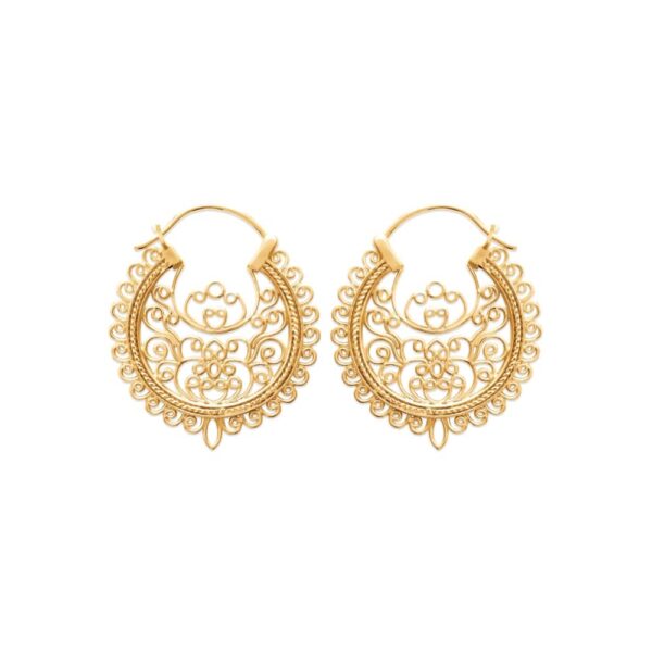boucles d'oreilles pendantes thaïlandaises plaqué or