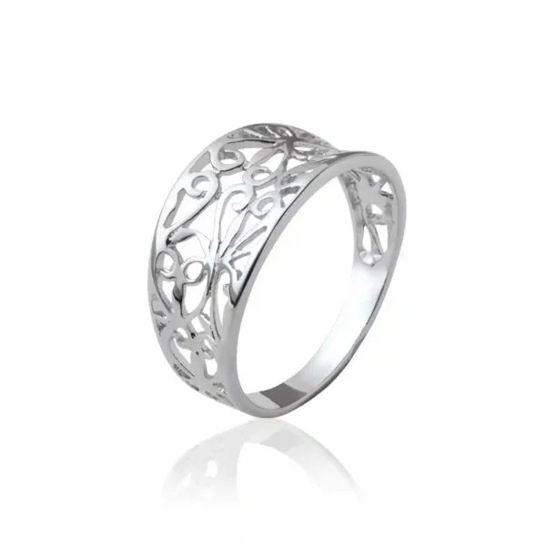 Bague celtique large arabesques argent