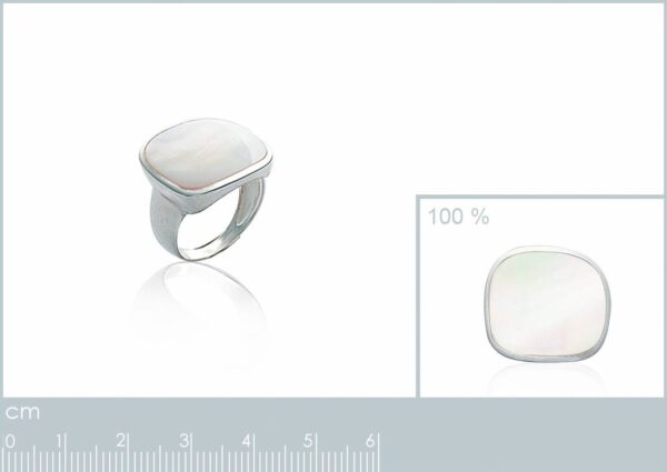 bague nacre carrée coins arrondis femme