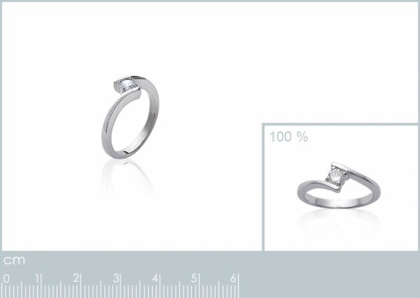 bague solitaire Nina zircon argent rhodié femme