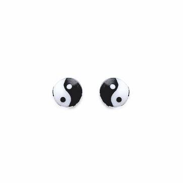 clous d'oreilles yin & yang argent
