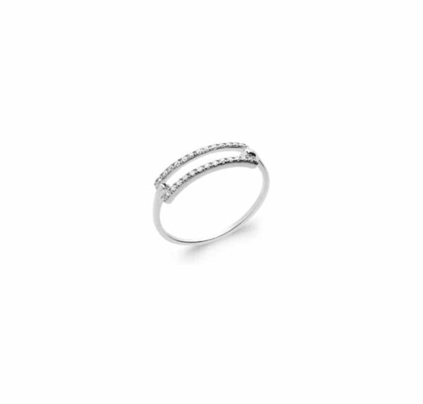 bague fine jade microsertie oxyde de zirconium argent rhodié
