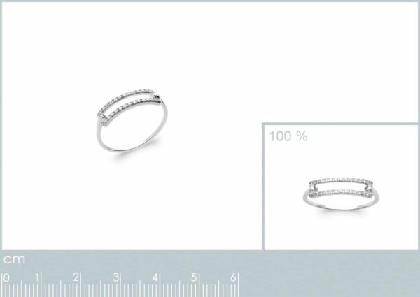 Bague fine jade microsertie oxyde de zirconium argent rhodié