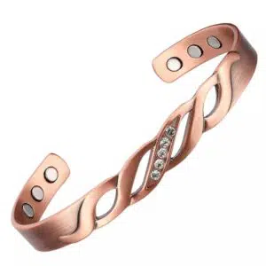 bracelet en cuivre élégant avec zircons