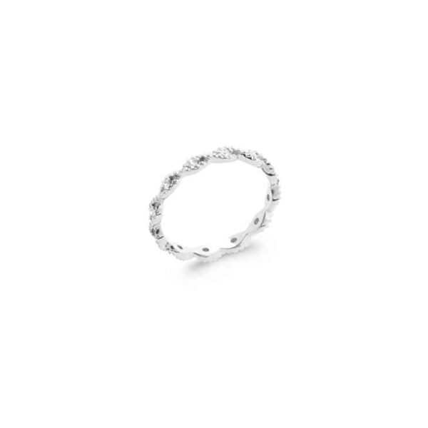 Bague Elena zircons blancs argent rhodié femme