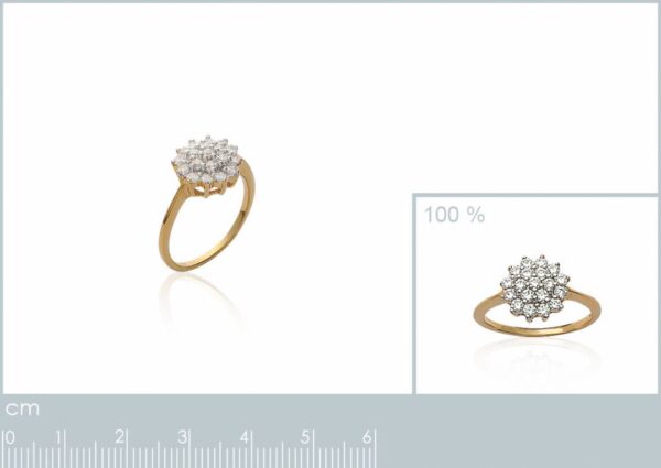 Bague halo diamat imitation plaqué or femme