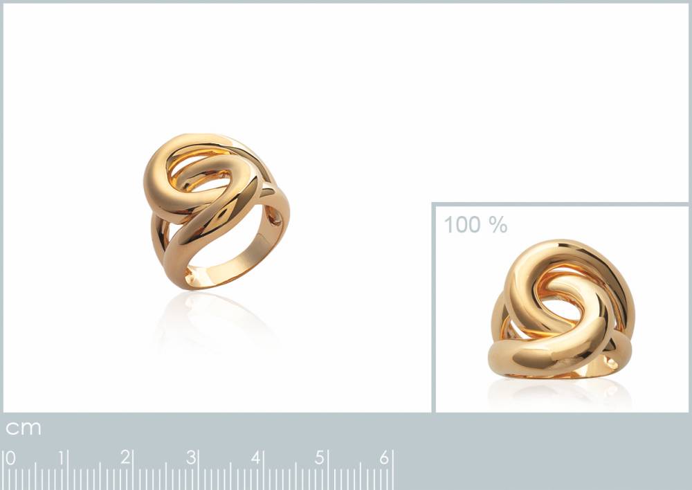 Bague anneaux mêlés plaqué or femme