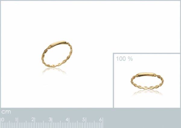 Bague chaîne rigide plaqué or femme