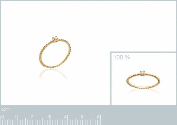 Bague fine et élégante zircon blanc plaqué or femme