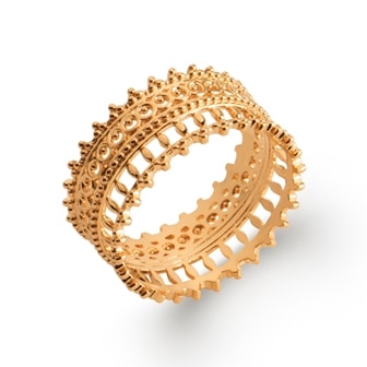 bague plaqué or couronne impériale