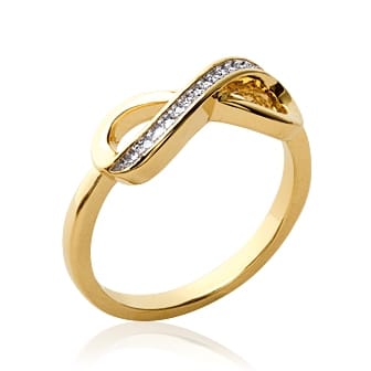 bague plaqué or infini microsertie