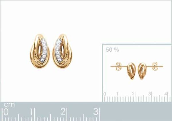 Boucles d'oreilles anneaux entrelacés plaqué or femme