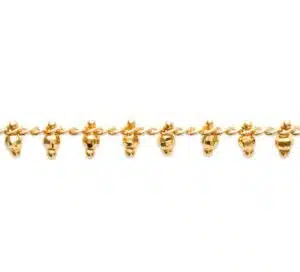 Bracelet chaîne perlé plaqué or