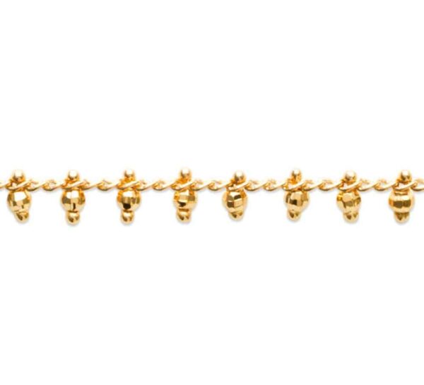 Bracelet chaîne perlé plaqué or