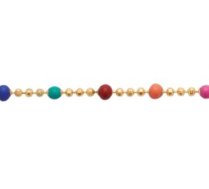 Bracelet perles de laque multicolores plaqué or