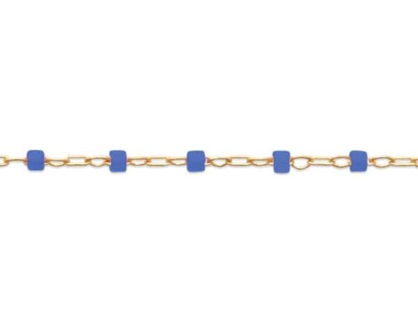 Bracelet perles miyuki bleues plaqué or