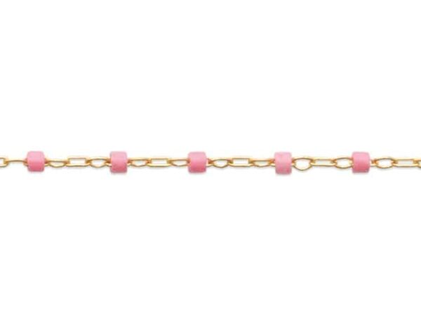 Bracelet perles miyuki roses plaqué or