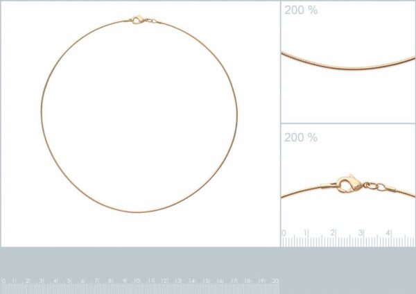 Collier câble Oméga plaqué or femme