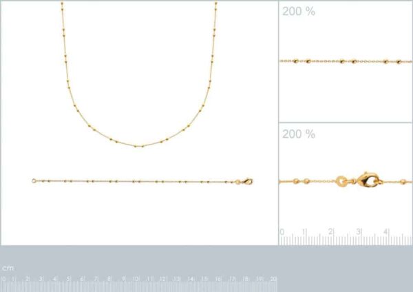 Collier fin perlé Cynthia plaqué or femme