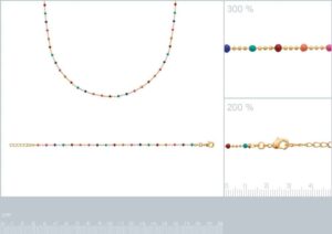 Collier perles de laque multicolores plaqué or femme