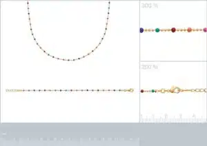 Collier perles de laque multicolores plaqué or femme